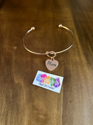 Stainless Steel Knot Heart Engravable Bracelet