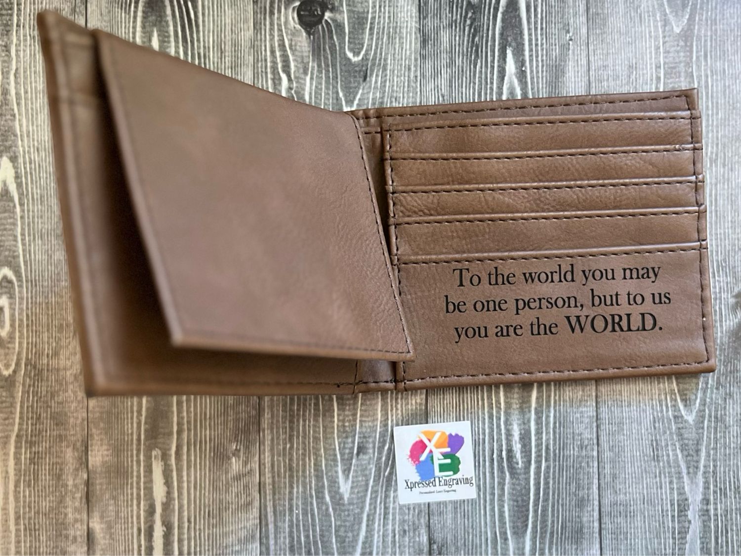 Men&#39;s Leather Laser Engraved Wallet