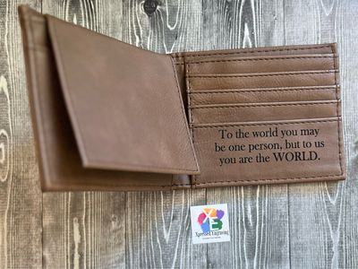 Men&#39;s Leather Laser Engraved Wallet