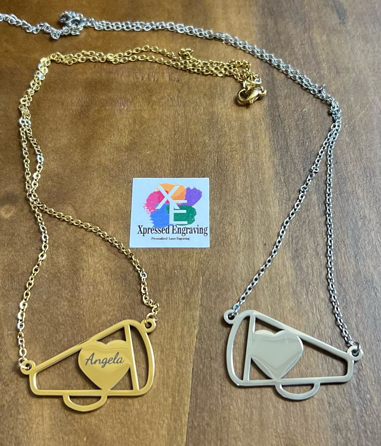 Personalized Megaphone Heart Necklace