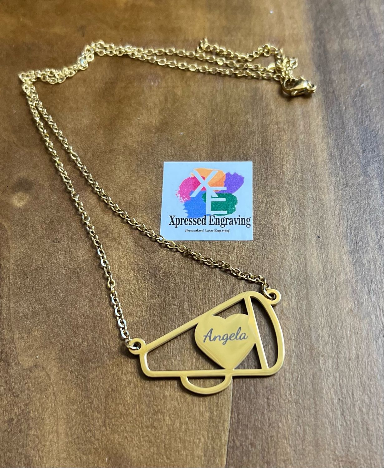 Personalized Megaphone Heart Necklace