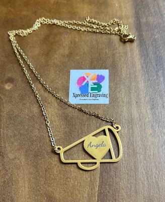 Personalized Megaphone Heart Necklace