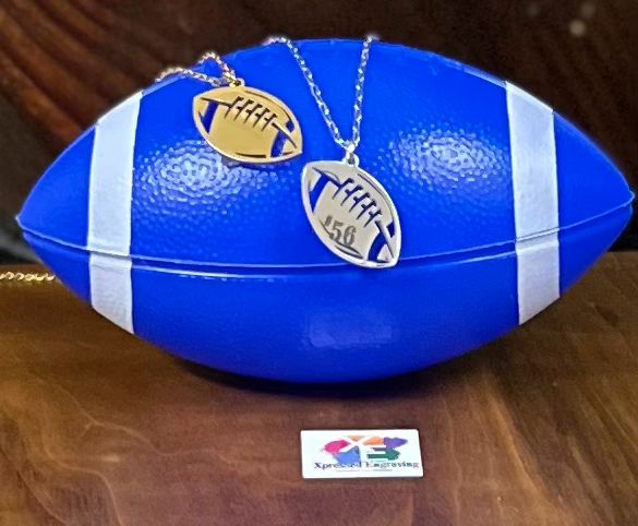 Engraved Football Necklace
