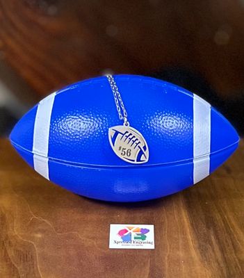 Engraved Football Necklace