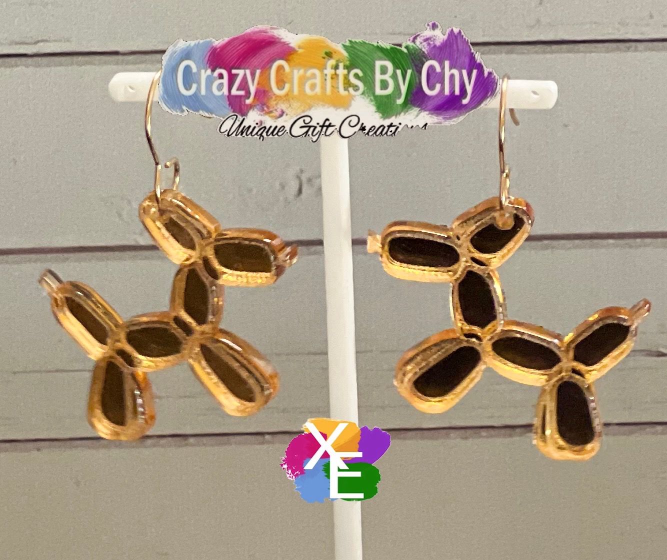 Acrylic Balloon Dog Earring
