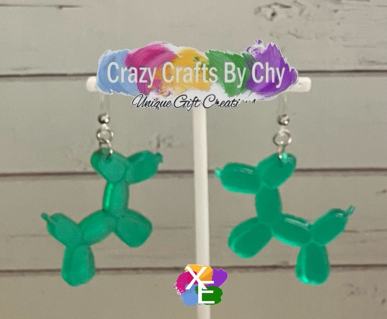 Acrylic Balloon Dog Earring