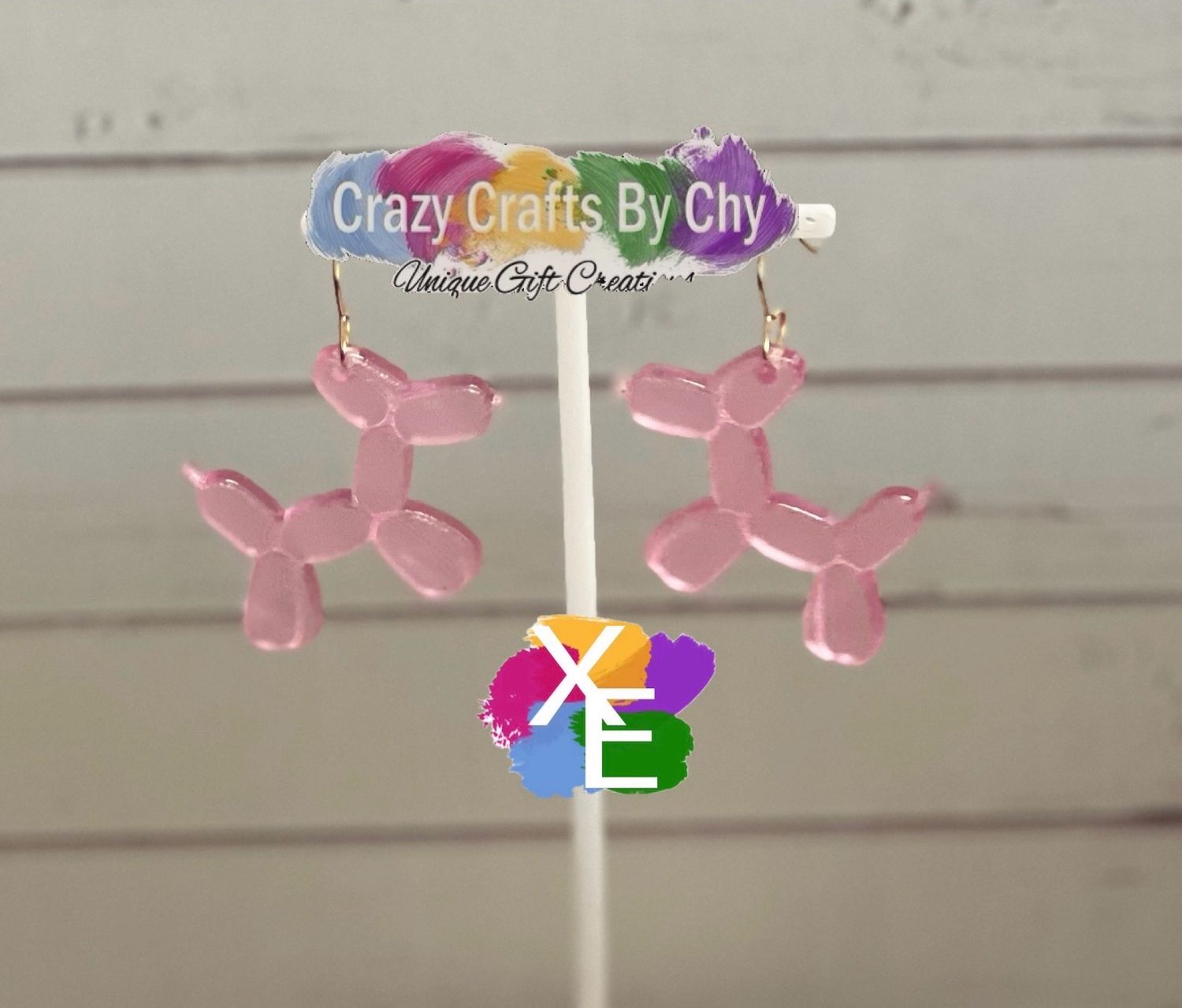 Acrylic Balloon Dog Earring