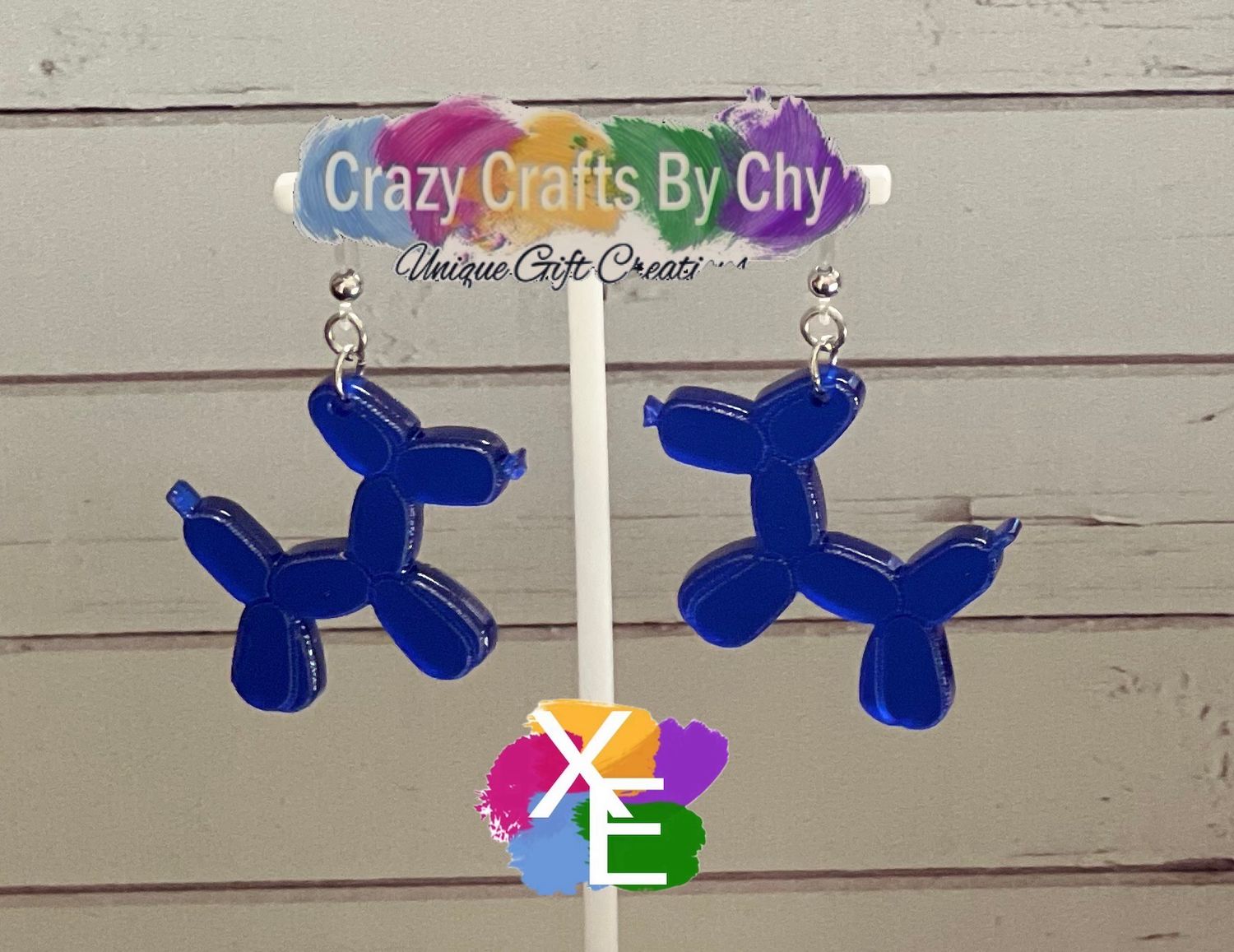 Acrylic Balloon Dog Earring