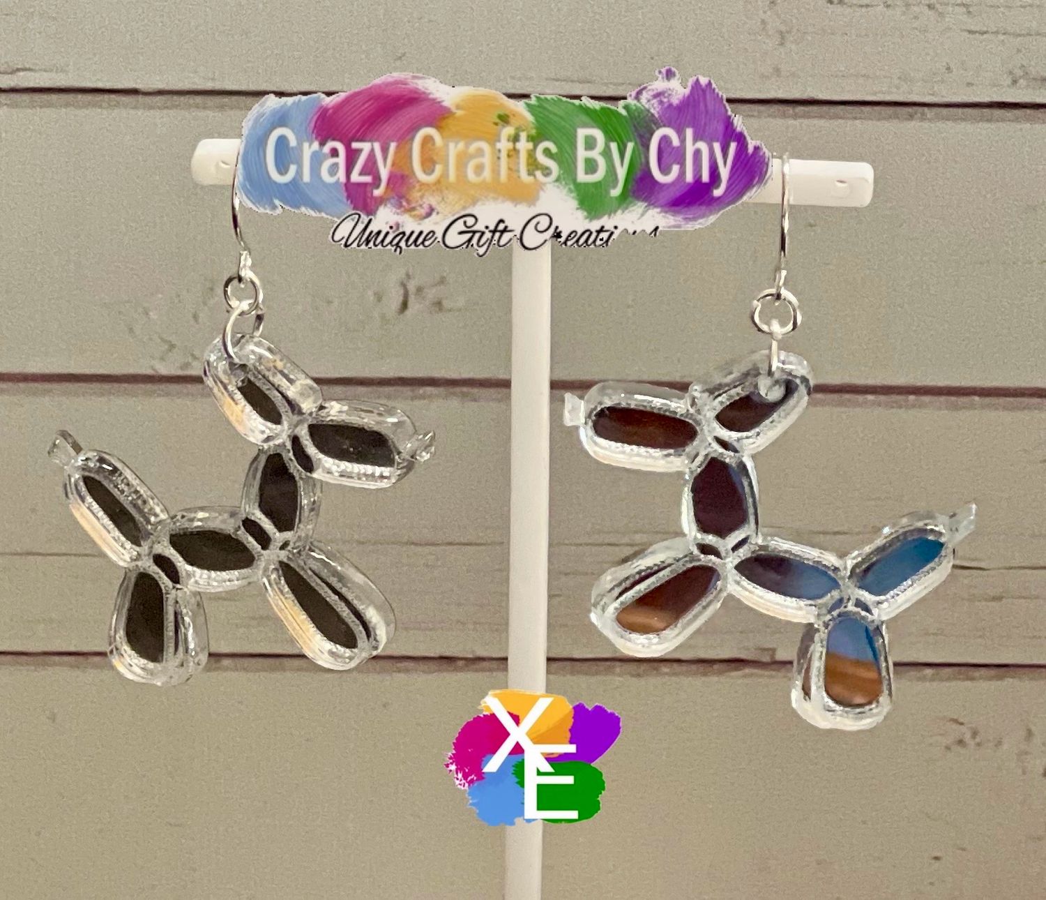 Acrylic Balloon Dog Earring