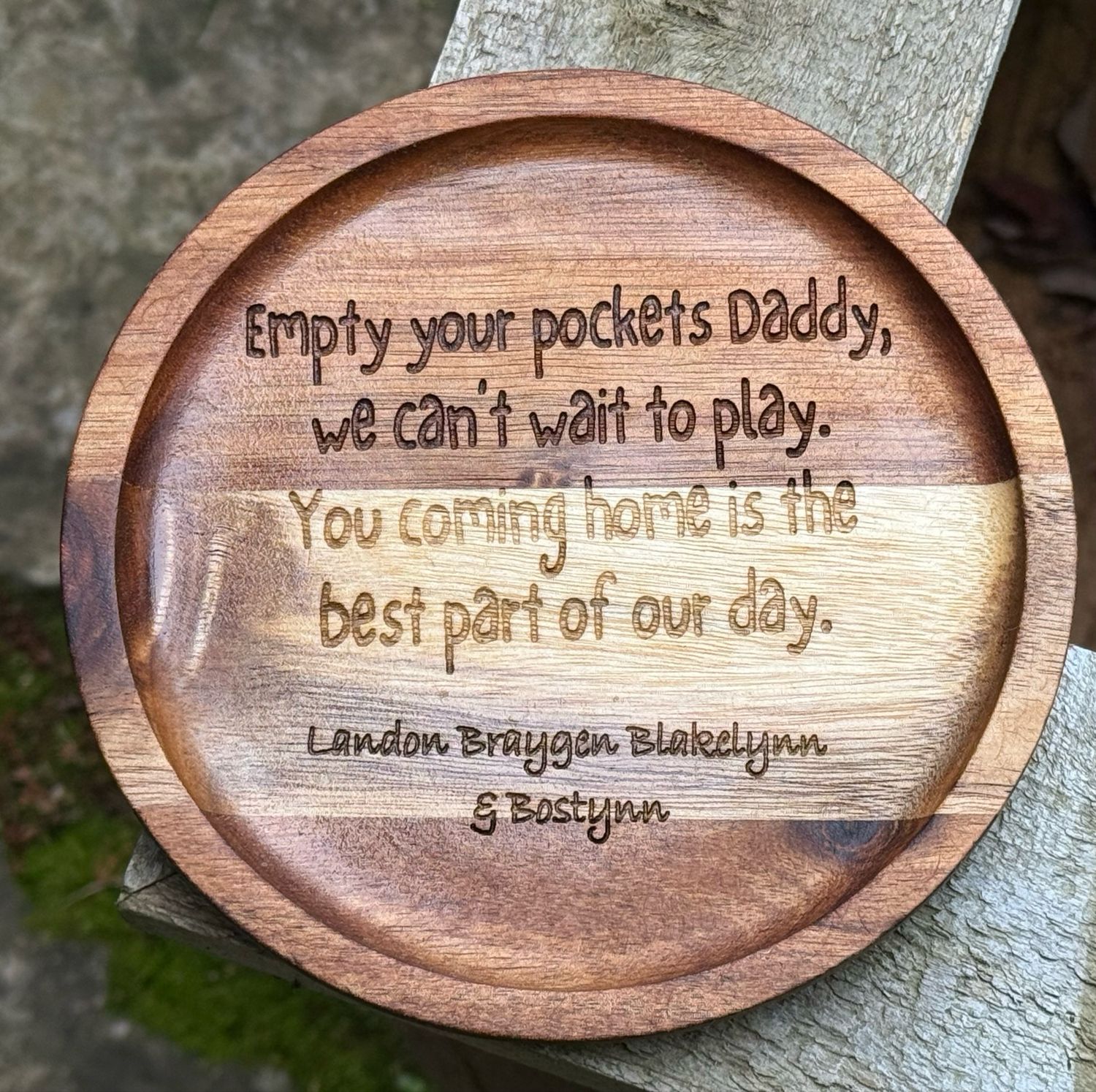Empty Your Pockets Round Personalized Tray