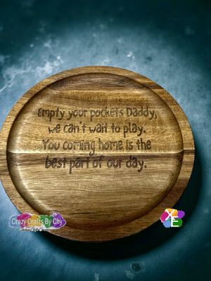 Empty Your Pockets Round Personalized Tray