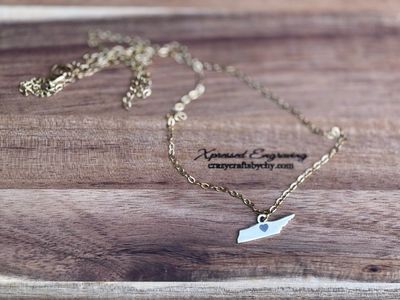 Engraved Tennessee Shaped Necklace