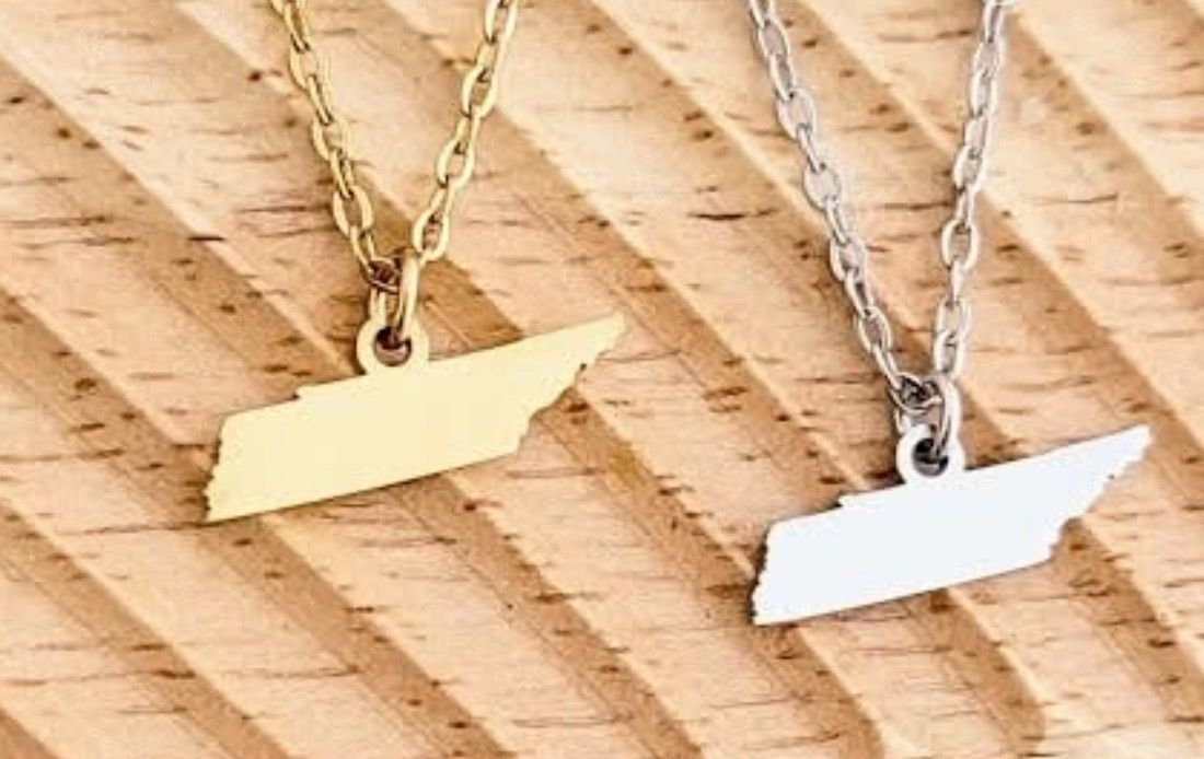 Engraved Tennessee Shaped Necklace