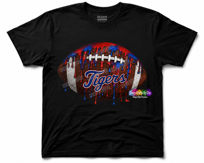Tigers Football Drip Graphic T-Shirt