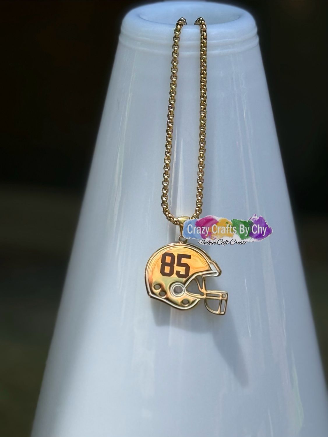 Custom Engraved Football Necklace