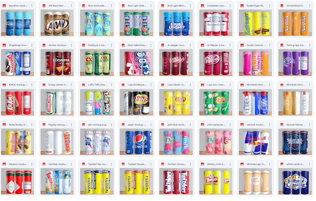 75 drinks, snacks, beer, food related designs, plus the mockups - for 20oz tumblers.