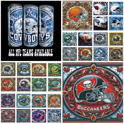 ALL 32 NFL TEAMS GEMSTONE TUMBLER *32 FILES*