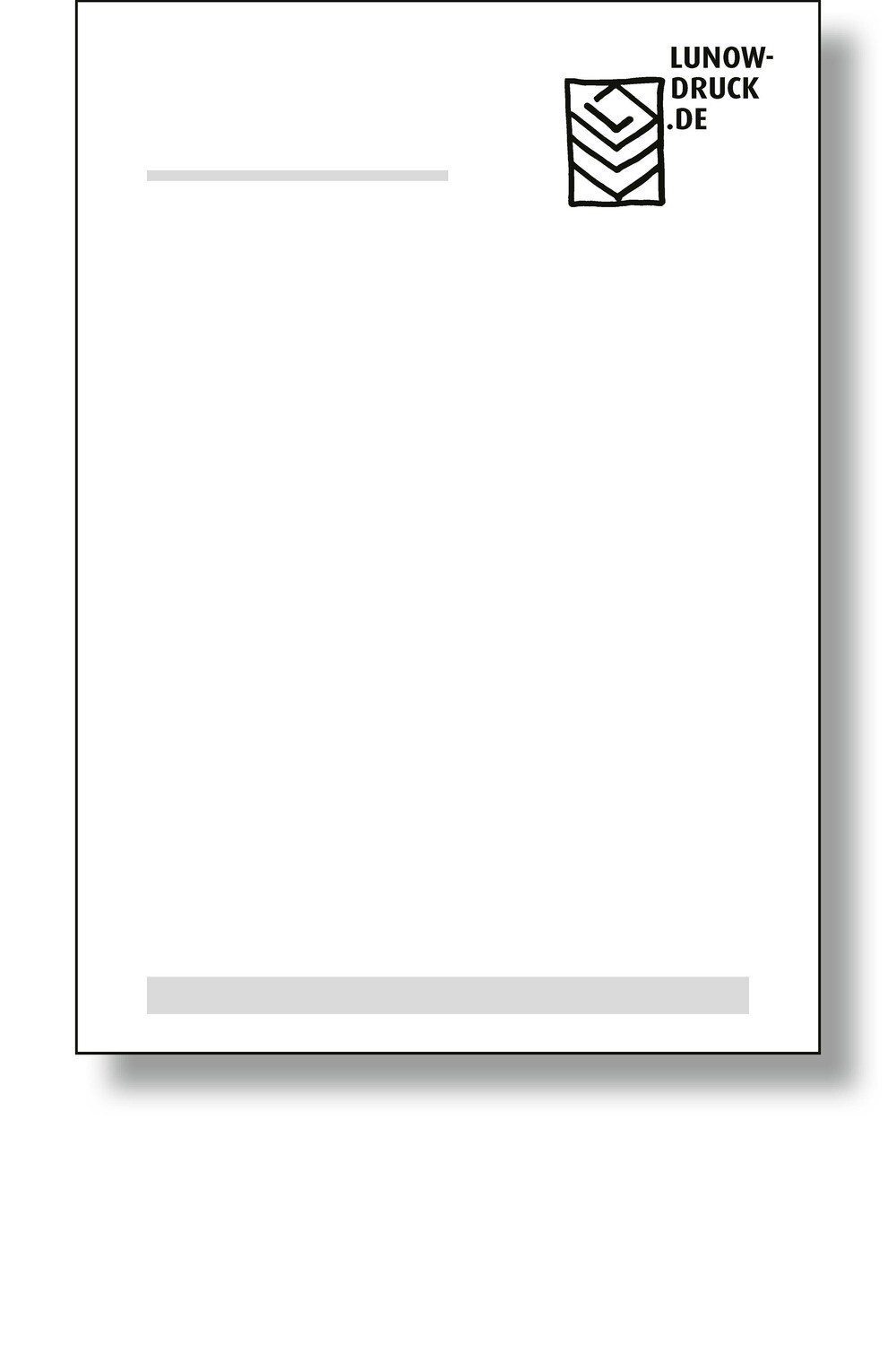 Briefbogen, Stückzahl: 50, Papier: 80 g/m² holzfrei, Laser/InkJet, Größe: A4 (21 x 29,7 cm), Druck: Einseitig, Farbe: Schwarz