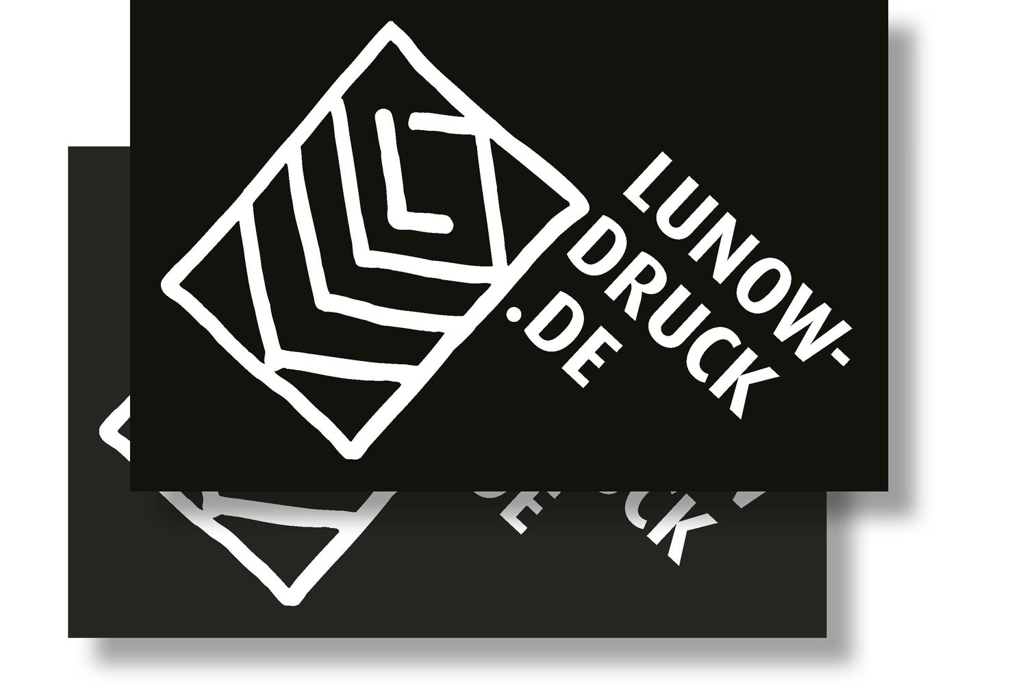 Schwarze Visitenkarten mit Weißdruck · Design-Set