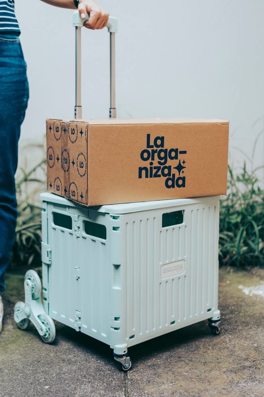 Carreta plegable con ruedas para gradas