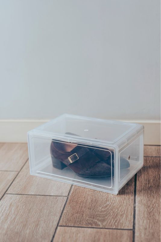 Set de 6 cajas de zapatos transparente - baja