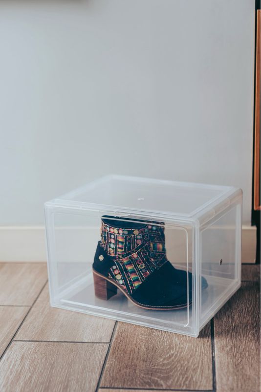 Set de 6 cajas de zapatos transparente - alta