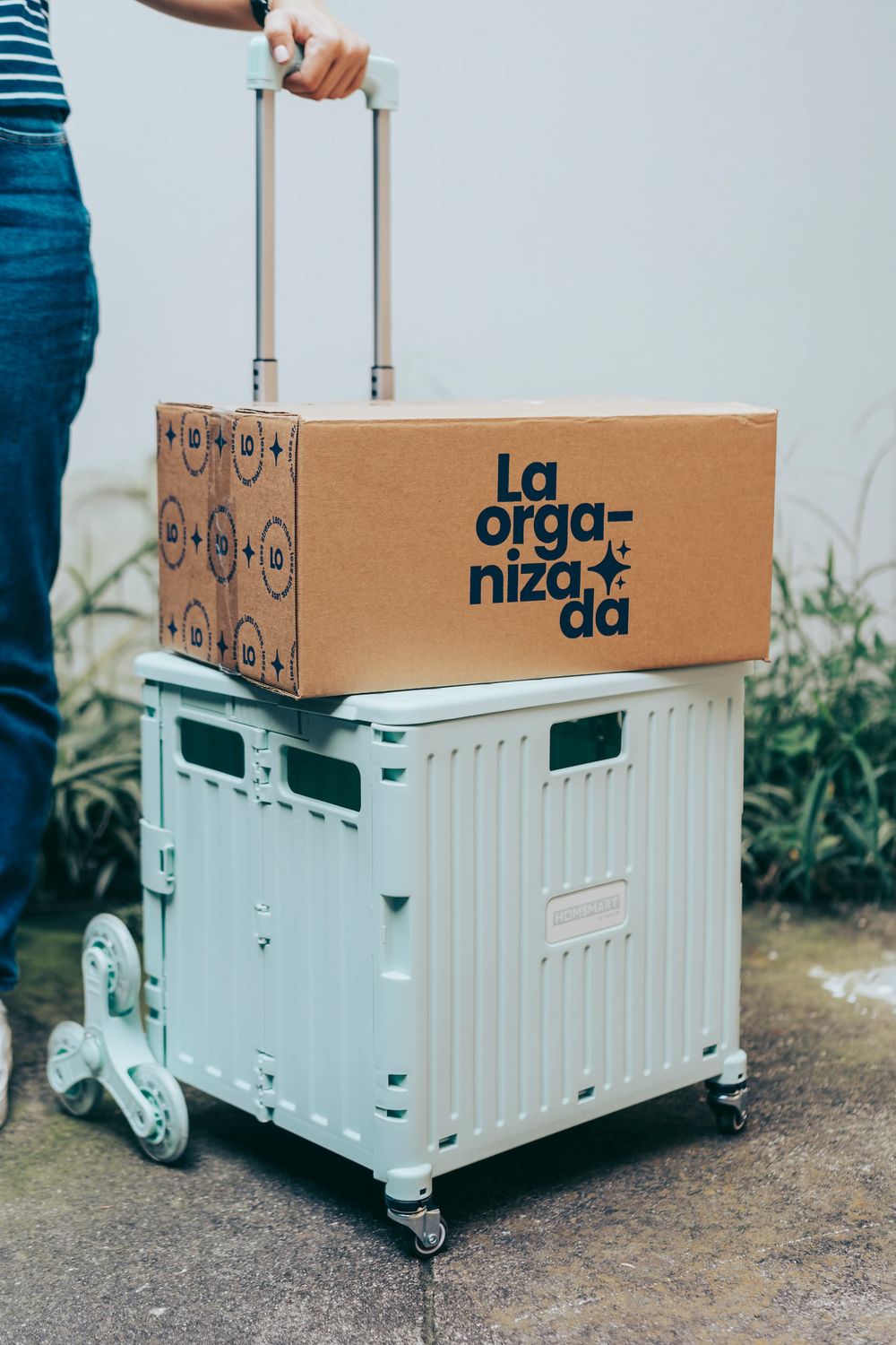 Carreta plegable con ruedas para gradas