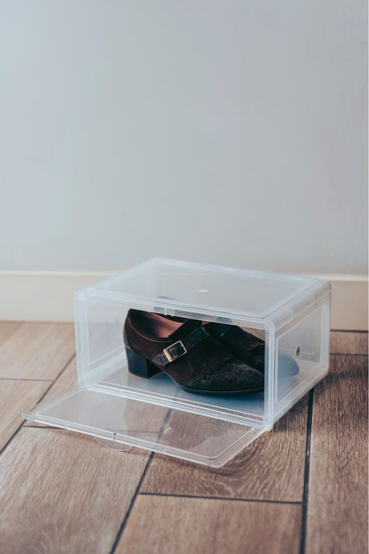 Set de 6 cajas de zapatos transparente - baja