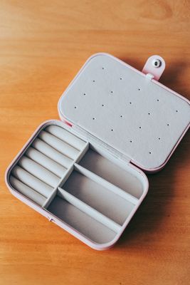 Joyero rosado rectangular
