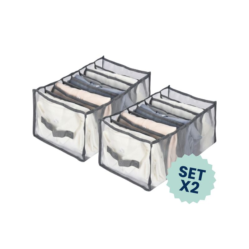 Set organizador de ropa - mesh (8 compartimentos)