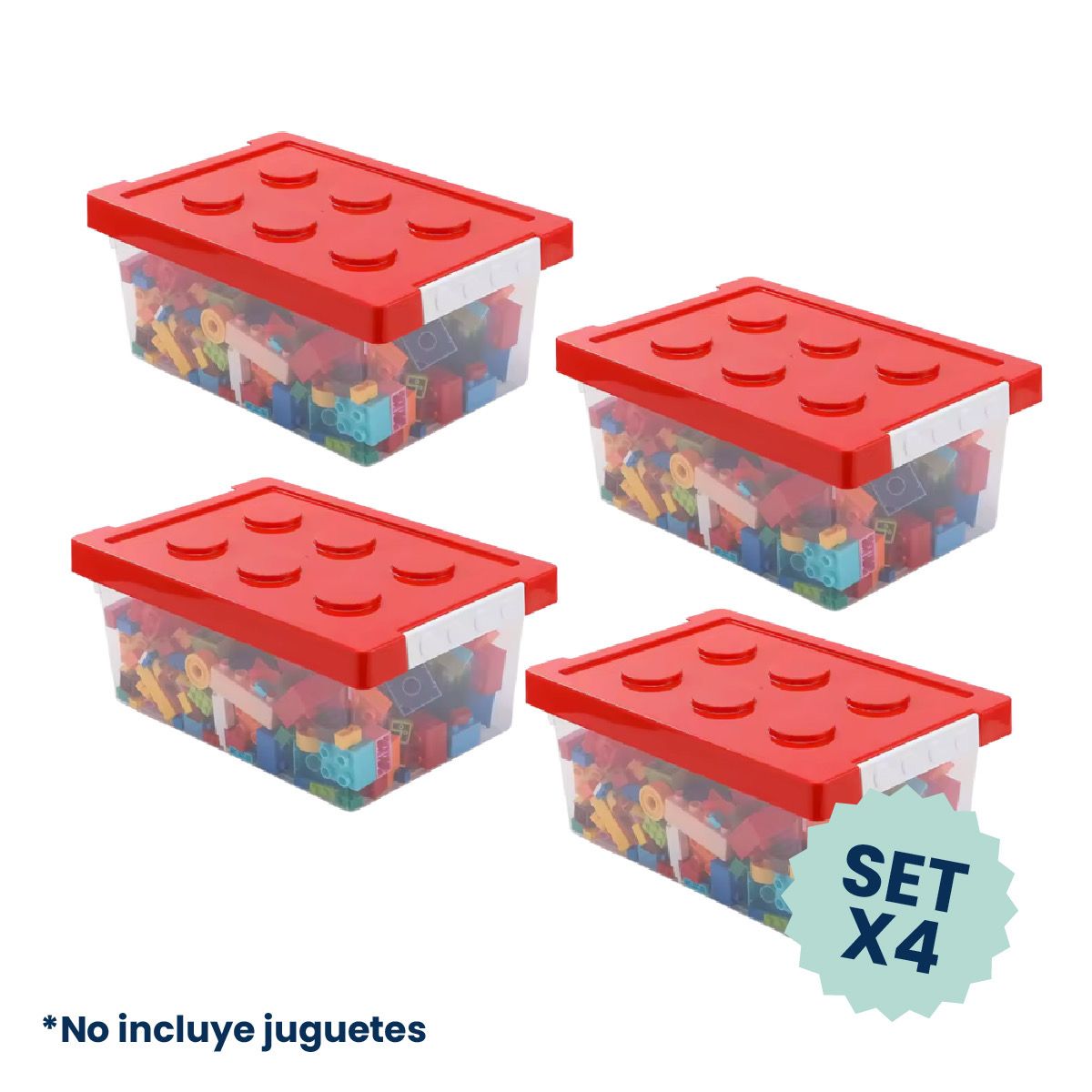 Set 4 - Cajas para juguetes rojas Set 4 - Cajas para juguetes rojas
