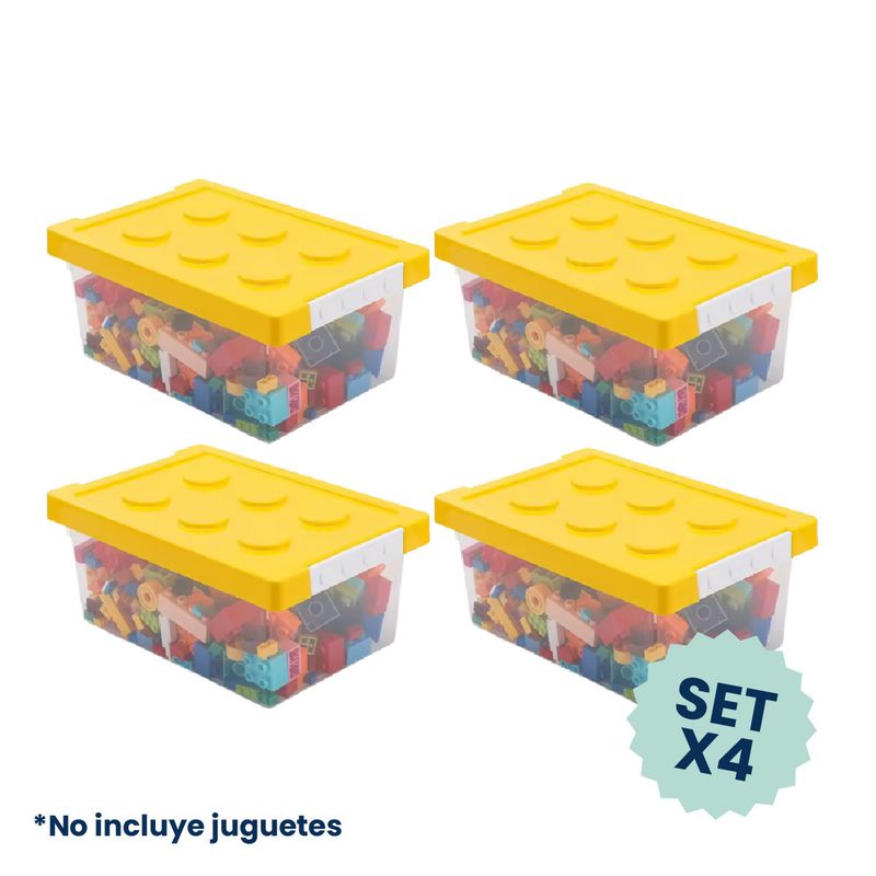 Set 4 - Cajas para juguetes amarillas Set 4 - Cajas para juguetes amarillas