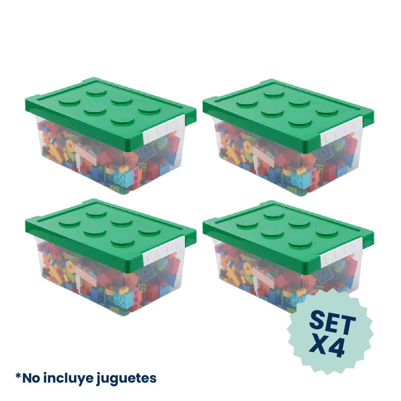 Set 4 - Cajas para juguetes verdes Set 4 - Cajas para juguetes verdes