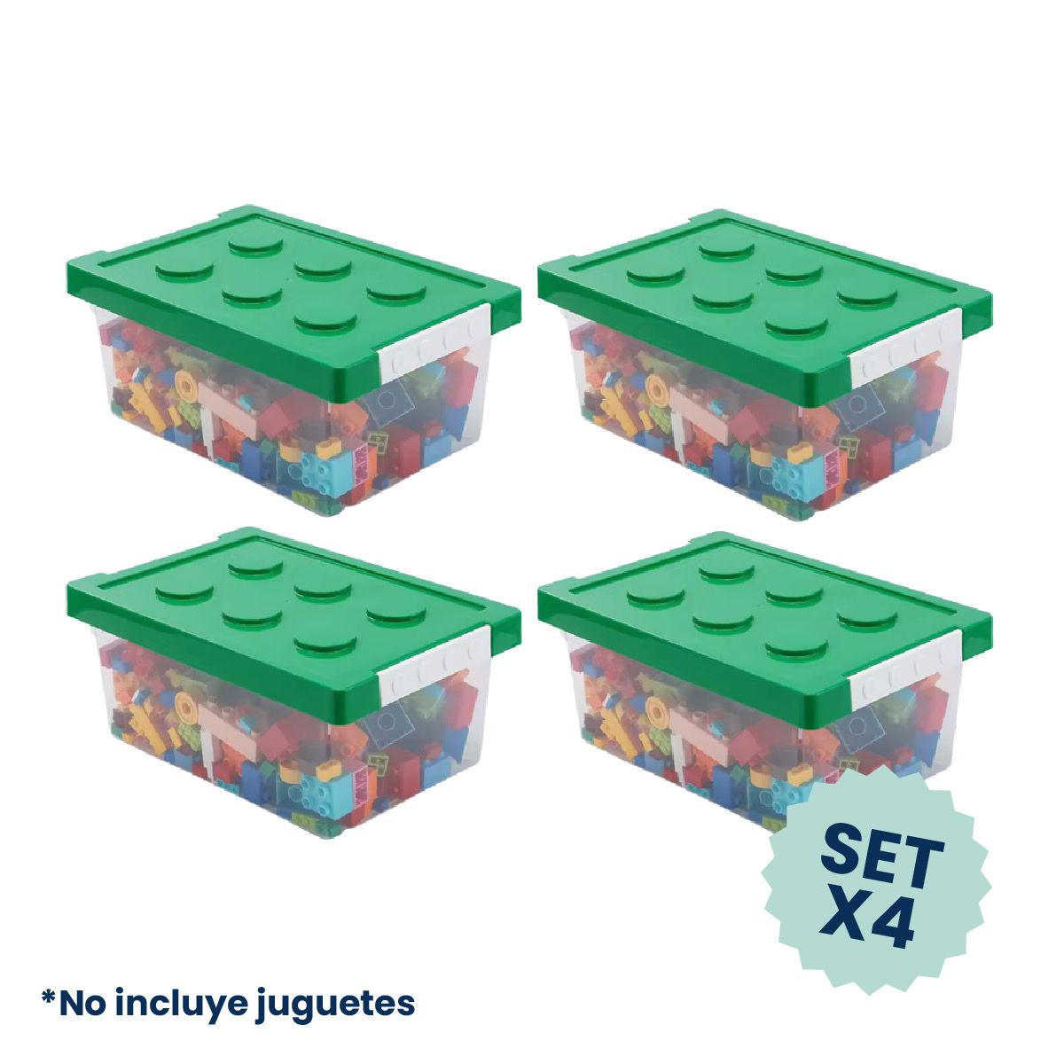 Set 4 - Cajas para juguetes verdes