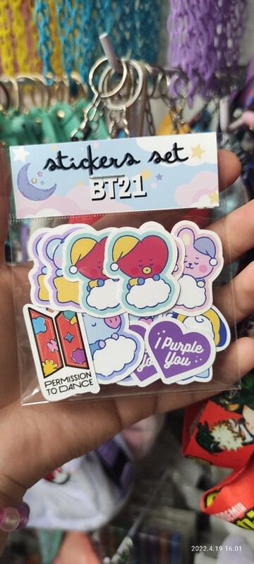 Set stickers bt21 sleep