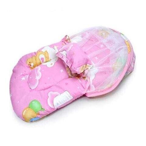 SMALL PINK BABY SLEEPING TENT PROVIDES A SNUG BUZZ-FREE CAMPOUT FOR LITTLE ONES!