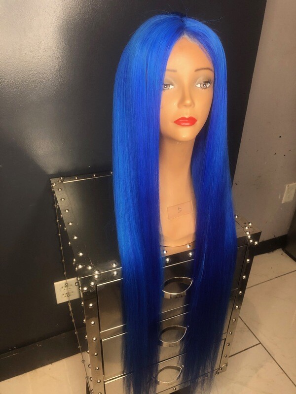 50” blue full lace