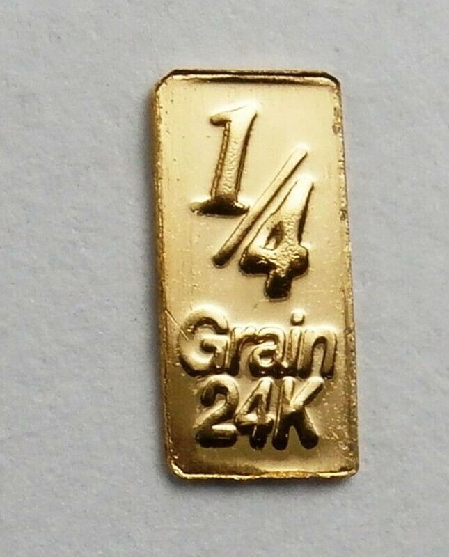 GOLD BULLION BAR 1/60th gram pure 24k fractional gold 999