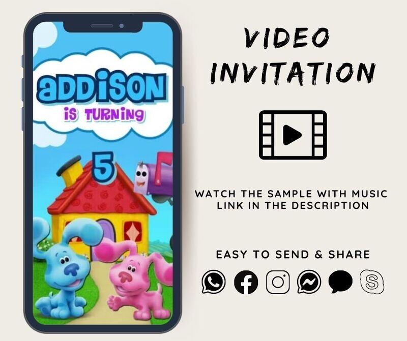 Blues Clues Personalized Birthday Party Animated Video Invitation