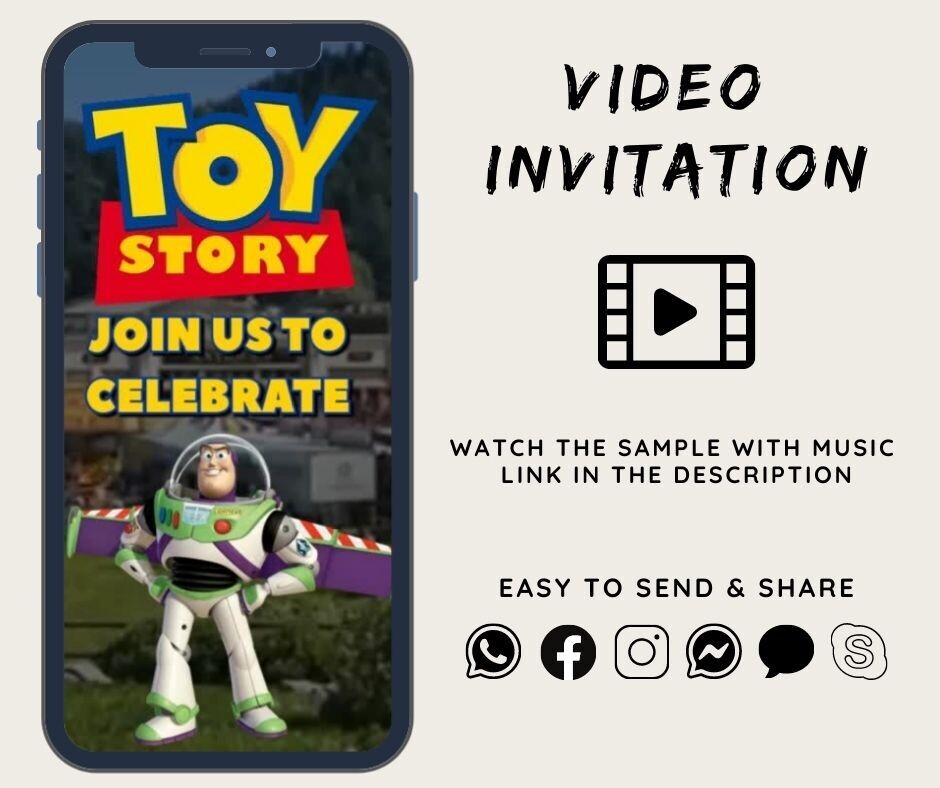 Toy Story Personalized Birthday Party Animated Video Invitation