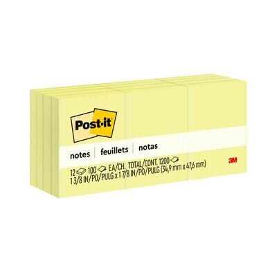 3M Post-it® Canary Yellow Sticky Notes (Various Sizes)