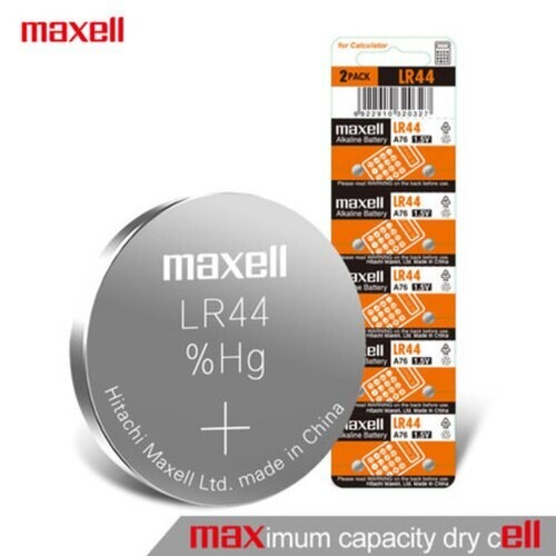 Maxell LR44 1.5V Micro Alkaline Button Coin Cell (pack of 2 batteries) Blister Pack of 10