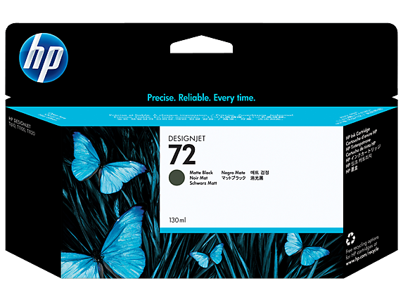HP 72 130-ml Matte Black DesignJet Ink Cartridge, C9403A