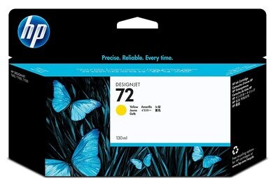 HP 72 130-ml Yellow DesignJet Ink Cartridge, C9373A
