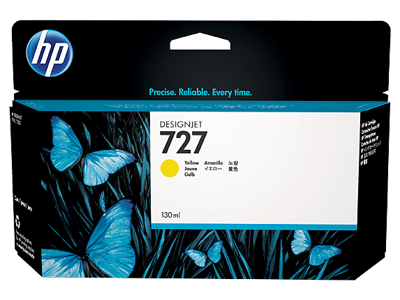 HP 727 130-ml Yellow DesignJet Ink Cartridge, B3P21A