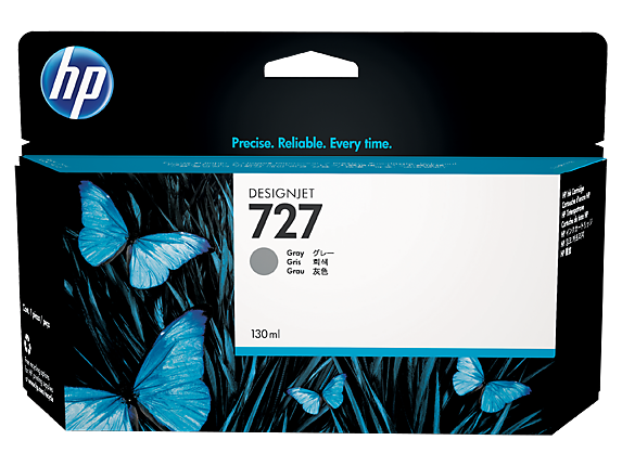 HP 727 130-ml Gray DesignJet Ink Cartridge, B3P24A