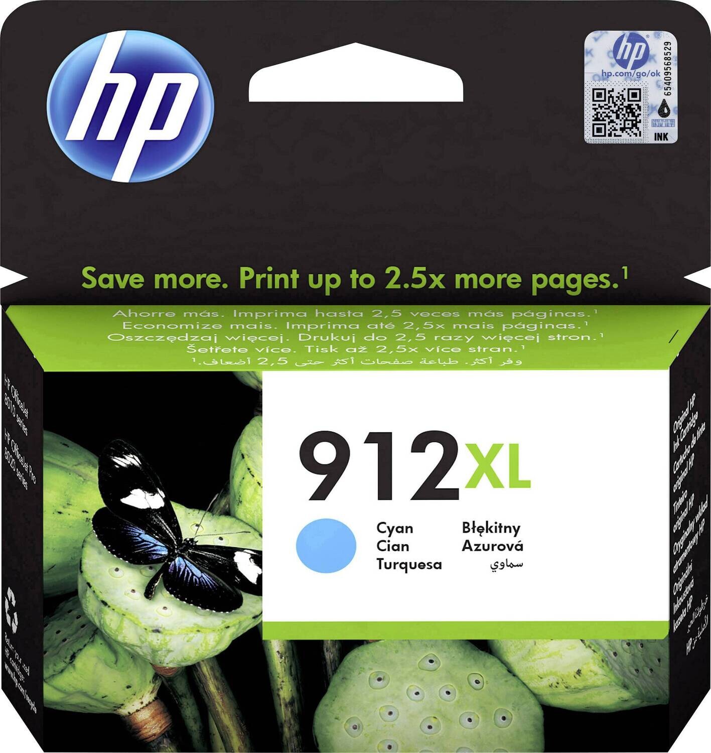 HP 912XL High Yield Cyan Original Ink Cartridge
 (3YL81AE)