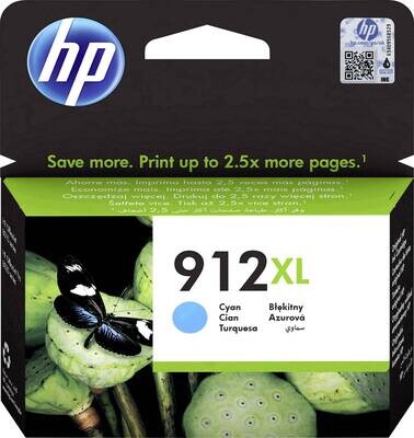 HP 912XL High Yield Cyan Original Ink Cartridge
 (3YL81AE)