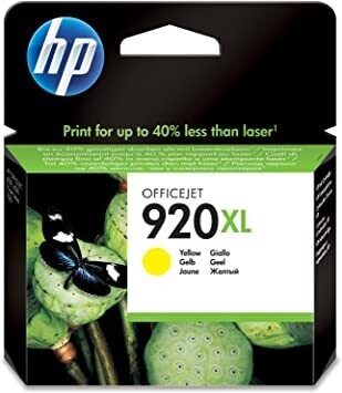 HP 920XL High Yield Yellow Original Ink Cartridge
 (CD974AE)