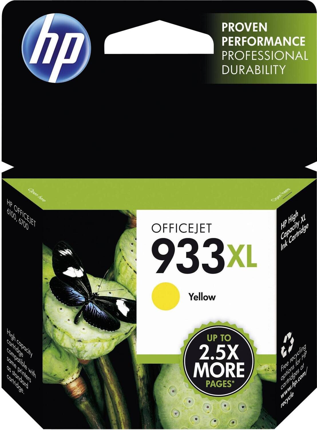 HP 933XL High Yield Yellow Original Ink Cartridge
 (CN056AE)